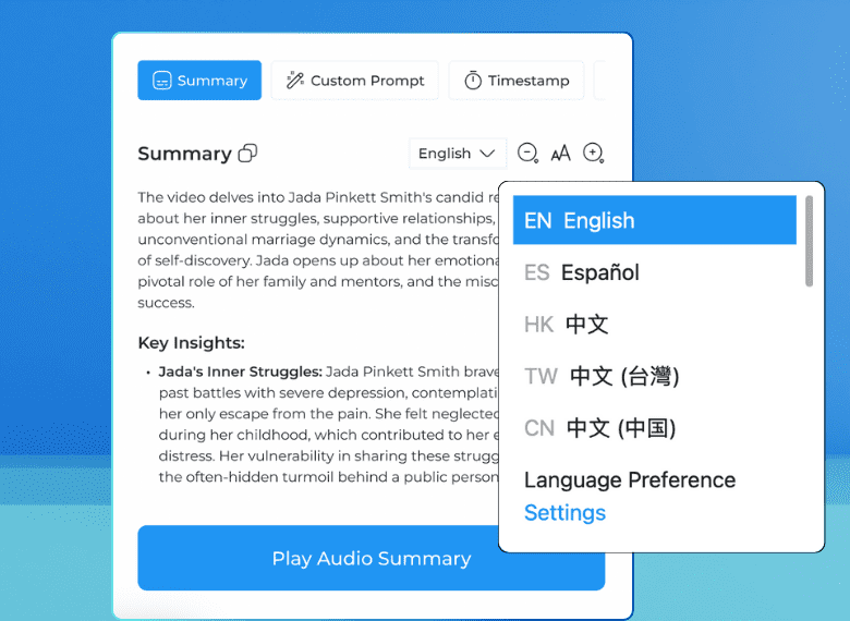 Multilingual Support