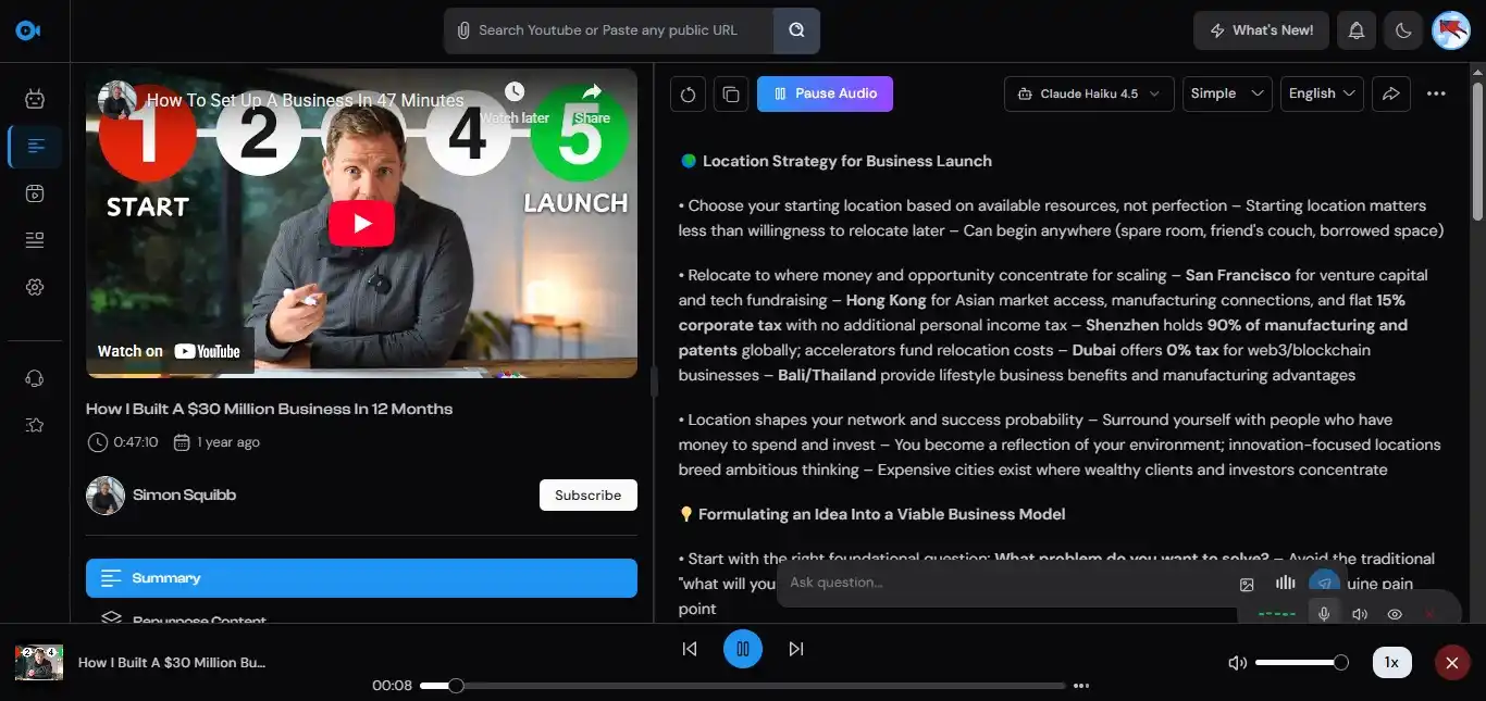 Audio Summary for Smart Learning
