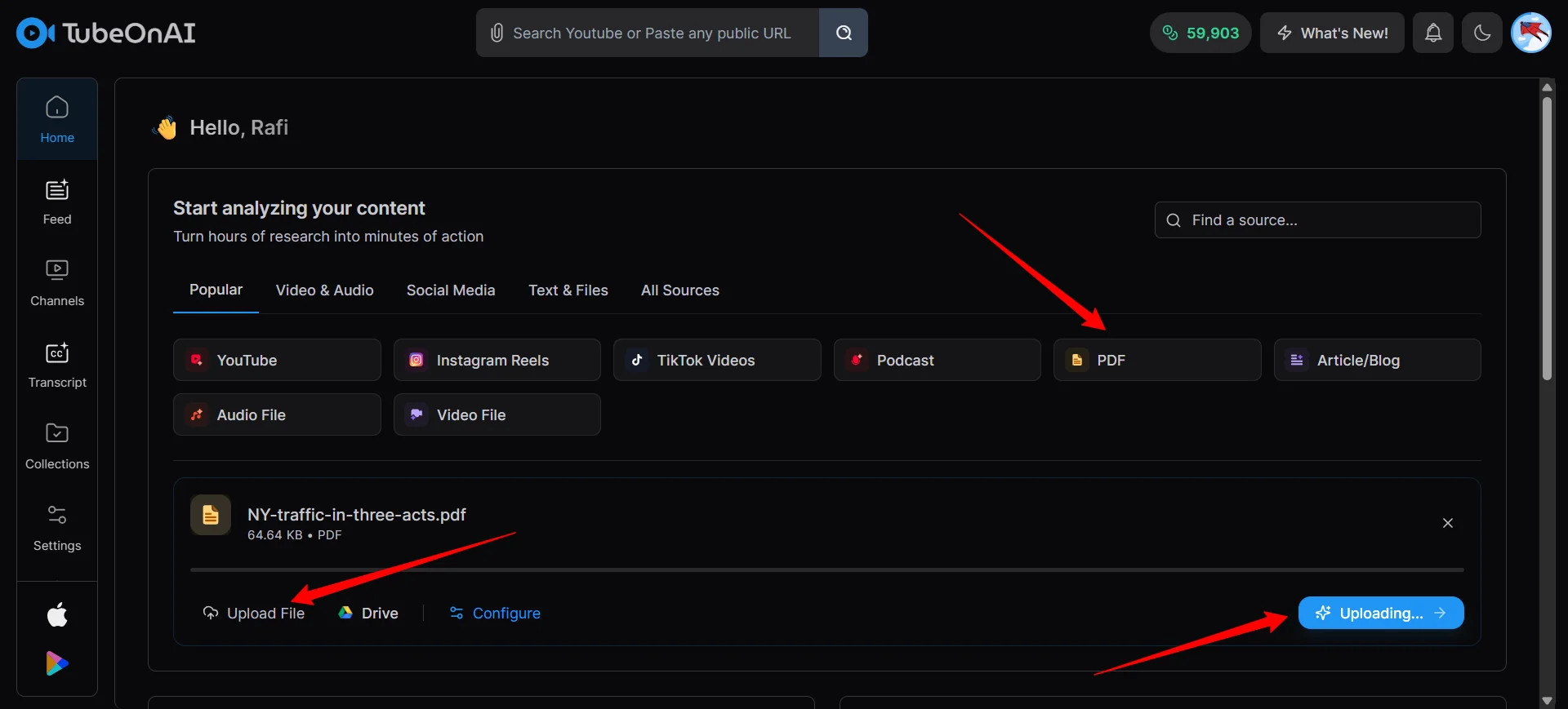 Upload the PDF file